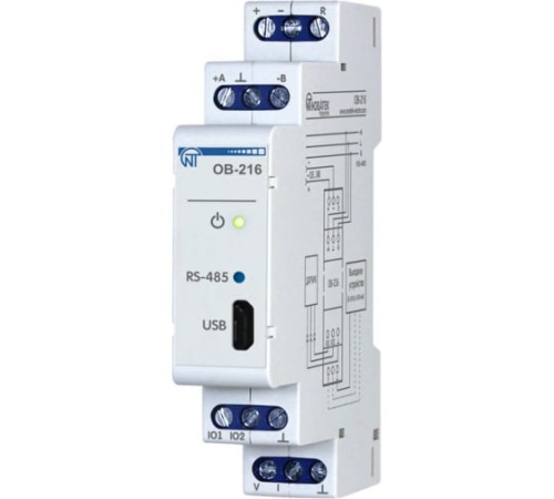 Модуль ввода-вывода одноканальный, 4 режима работы ,5 типов датчиков, Modbus (выходной сигнал 0-10В, 4-20 мА), TTL - Modbus конвертер | код 3425604216 | Новатек-Электро