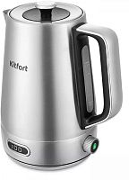 Чайник электрический Kitfort КТ-6182 1.7л. 2200Вт серебристый/черный корпус: металл/пластик | код 1984914 | KITFORT