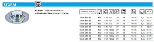 Светильник Storm 51 0 22 | код. P00614 | Комтех