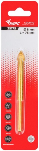Сверло универсальное 8х75 мм | код 35175 | FIT фото 3 Сверло универсальное 8х75 мм | код 35175 | FIT фото 3