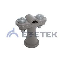 Держатель проводника круглого 6-10 мм серый, высота 38 мм, пластик | код 91102 | ЕЗЕТЕК