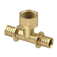 Тройник аксиальный латунь внутр. резьба 25х3/4дюйм жел. | код 34804 | RTP