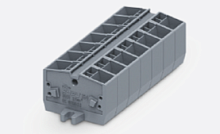 254203 Клемма TB 2-2 на DIN рейку с фикс. фланцами в сборе, 3 полюса, сеч 2.5мм2, сер., шт | код 254203 | SUPU