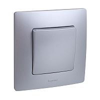 Переключатель перекрёстный одноклавишный Etika 10АХ 250В винтовые зажимы - алюминий | код 672449 | Legrand