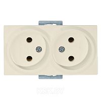 Rita - Розетка двойная 2x2P, (в комплекте с рамкой), сл.кость | код 2220-203-0202 | Mutlusan