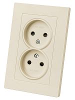 Розетка двойная 2П 10А 250В с защ. шт. сл. кость Сенеж TDM | код SQ1816-0135 | TDM