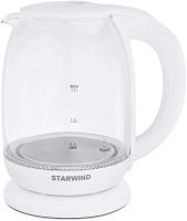 Чайник электрический Starwind SKG4215 1.7л. 2200Вт белый корпус: стекло/пластик | код 1217370 | STARWIND