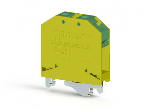 337 000, Болтовой Клеммник под кольцевой наконечник на DIN-рейку 6мм.кв. (земля), PB 6/NM | код 0.0.0.3.37000 | KLEMSAN 337 000, Болтовой Клеммник под кольцевой наконечник на DIN-рейку 6мм.кв. (земля), PB 6/NM | код 0.0.0.3.37000 | KLEMSAN