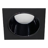 Светильник ДВО-13w G5.3 без лампы квадратный черный/черный хром | код 51408 | Feron