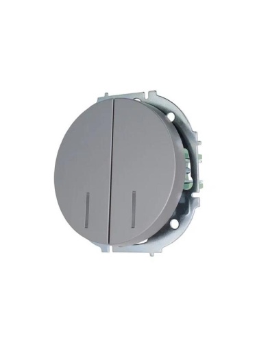 Выключатель 2-кл. СП OSEN 10А IP20 с подсветкой механизм сер. матов. LEZARD 743-7488-112 фото 2