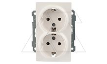 21 - Розетка двойная 2x2P+E, белая | код 2100-202-0201 | Mutlusan