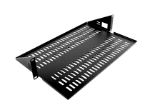 Полка для стойки перфорированная консольная 2U с центральным креплением, глубина 300 мм, цвет черный | код МС-30.2-9005 | ЦМО