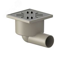 Трап горизонтальный ТП-101.40 для внутренней канализации 40 мм, с решеткой из нержавеющей стали 10х10 см и сухим затвором | код 101200098 | Татполимер