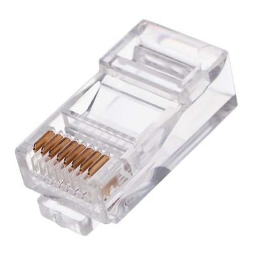 Вилка RJ-45 (8P8C) PLUG3UP6/5 универсальная кат.5e, контакты 6 микрон (100 шт.) | код PLUG3UP6/5 | Cablexpert