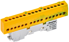 TEKFOR Шина PE земля изолированная на универсальном держателе 6х9-16-ЖЗ IEK | код TF-NN10-16-KL-K52 | IEK