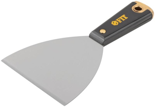 Шпатель для удаления ржавчины Профи, толщ. лезвия 1 мм, пластик.ручка с метал.бойком 4'' (100 мм) | код 6410 | FIT