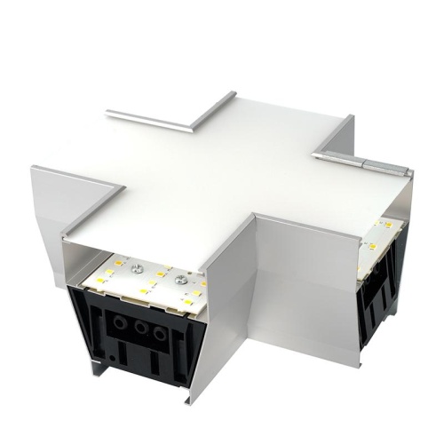 Светильник коннектор 6Вт 660лм 3000К-4000К-6400К X-образный с ручным переключением режимов серебр. 160х160х70мм возмож. соедин. в линию AL4036X RetailRay FERON 51874