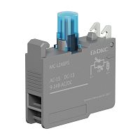 Контактный блок с клеммными зажимами под винт со светодиодом на 9-24В, синий | код MC-L24BPS | DKC