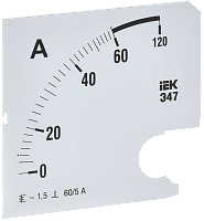 Шкала смен. для амперметра Э47 60/5А-1,5 96х96мм IEK | код IPA20D-SC-0060 | IEK