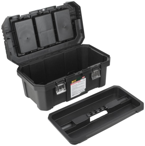 Ящик для инструмента пластиковый 20дюйм 500х280х225мм металл. замки. алюм. ручка FIT 65589 фото 5 Ящик для инструмента пластиковый 20дюйм 500х280х225мм металл. замки. алюм. ручка FIT 65589 фото 5