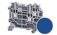 Клемма проходная CY4/3BU /6x58,8mm, винтовая, 3 присоед., 4(max 6)mm2, 32A, 500V, синяя | код CY4/3BU | Connectwell