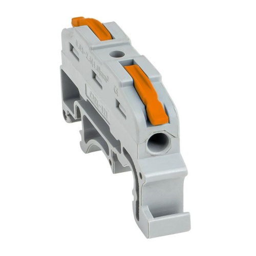 Строительно-монтажная клемма СМК 222-421 на DIN-рейку проходная 1 полюс 0,08-4мм2 (25шт,) PROxima | код plc-smk-421-din | EKF