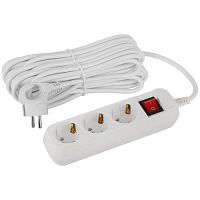 Удлинитель электрический UDL-16-3100-ES Greenline 3 розетки с заземлением с выключателем 10м ПВС 3х1кв.мм Эра Б0065040