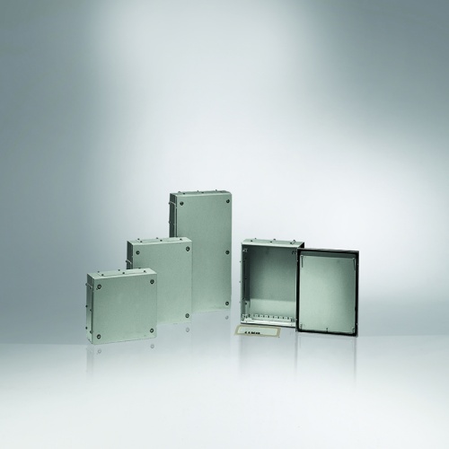 Коробка распределительная 150x150x120 (ВxШxГ) винтовое крепление крышки, сталь 1,2мм, RAL7035, IP66 | код SDV1112 | ETA