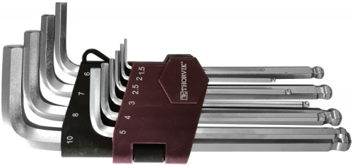 HKB10S Набор ключей торцевых шестигранных с шаром, H1.5-H10, 10 предметов | код HKB10S | Thorvik HKB10S Набор ключей торцевых шестигранных с шаром, H1.5-H10, 10 предметов | код HKB10S | Thorvik