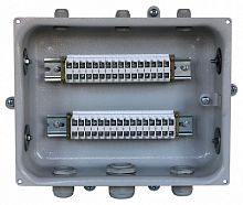 Коробка клеммная с наборными зажимами КЗНС-16 У2, 20 зажимов, сальники 4 шт алюм. IP65 (ЭТ) | код ET002544 | Электротехник