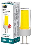 Лампа светодиодная COB капсула 3Вт 230В 4000К керамика G4 | код LLE-COB-3-230-40-G4 | IEK