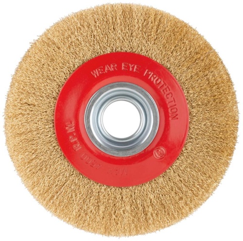 Корщетка-колесо, стальная латунированная волнистая проволока 200 мм | код 39016 | FIT Корщетка-колесо, стальная латунированная волнистая проволока 200 мм | код 39016 | FIT