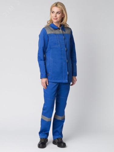 Костюм женский Весна-1 СОП NEW (ткань Смесовая,210) брюки, васильковый серый, 60-62 158-164 | код 87471191 | Факел