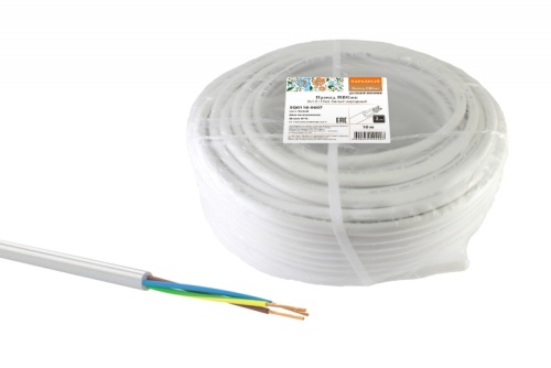 Провод ПВСмб 3х1.5 (бухта 10м) белый Народный ТРТС | код SQ0118-0607 | РЭМЗ ТМ Провод ПВСмб 3х1.5 (бухта 10м) белый Народный ТРТС | код SQ0118-0607 | РЭМЗ ТМ