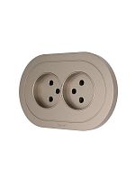 Розетка 2-м СП OSEN без заземл. ПБТ круглая механизм титан LEZARD 744-3700-128B