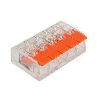 Универсальная компактная клемма СМК 221-415, 5-проводная до 4,0 мм кв (40 шт./уп.) REXANT | код 07-5205 | REXANT