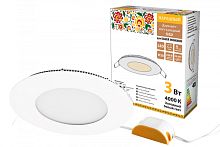 Светильник ультратонкий встраиваемый светодиодный Даунлайт НАРОДНЫЙ СВО (белый) 3 Вт 4000К | код SQ0329-0544 | TDM НАРОДНЫЙ