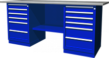 OWB2-66 Верстак с двумя тумбами, тумбы по 6 ящиков, 1900х686х820 мм | код OWB2-66 | Ombra