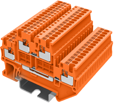 TPD1.5-2-OG Клемма TP 1-1 проходная 2-уровневая, сеч.1.5мм2, оранж., шт | код TPD1.5-2-OG | SUPU