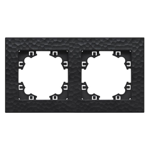 Рамка фактурная 2 поста универсальная UNIVersal Афина графит (еврослот) | код A10044-Gr | Universal