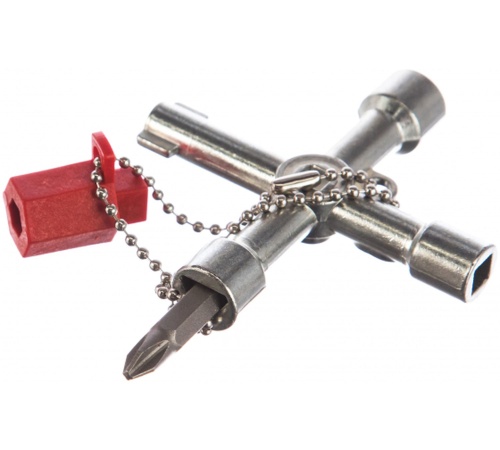 4-лучевой крестовой ключ для стандартных шкафов и систем запирания, L-76 мм, | код KN-001103 | KNIPEX