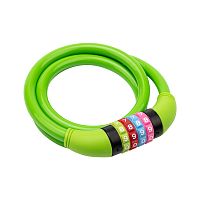 Тросовый кодовый замок взломостойкий для велосипедов и колясок 100 см зеленый | код 79-0203 | ЧЕТЫРЕ СЕЗОНА