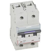 Выключатель автоматический двухполюсный DX3 20А D 50кА (3 мод) | код. 410201 |  Legrand 