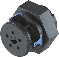 Розеточный разъем в панель М16,6, IP68(69k), 5 полюсов, цвет: синий, номинальные характеристики: 50V/120V 8A, серия gesis RST MICRO | код 41.051.4043.9 | Wieland