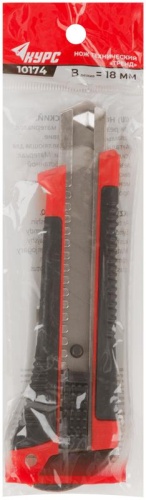 Нож технический "Тренд" 18мм усилен. прорезиненный КУРС 10174 фото 3