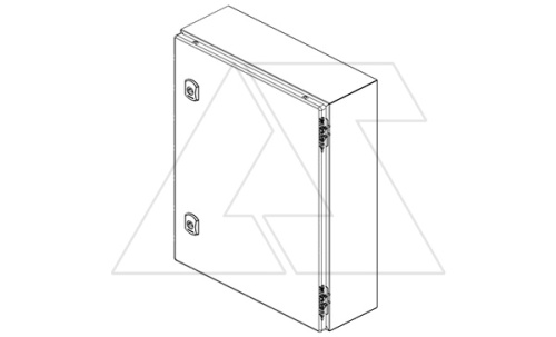Щит моноблочный 800x600x210мм (ВхШхГ) навесной с монтажной панелью, 1 глухая дверь, 2 замка, 3 петли, RAL7035, IP66 | код DM256-821 | Tekpan