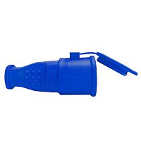 Разъем штепсельный 16А IP44 250В (еврослот) с заземл. каучук син. Universal 3049