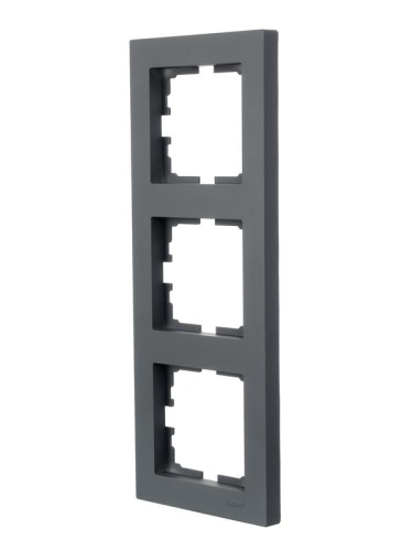 Рамка 3-местн. вертик. VESNA графит LEZARD 742-3400-153 фото 3