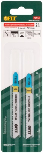 Полотно пометаллу HSS фрезерованные волнистые зубья 76/51/2мм (T118B) (уп.2шт) FIT 40912 фото 3