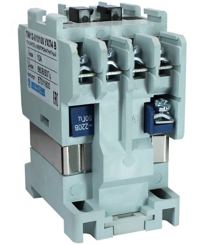 Пускатель электромагнитный ПМ12-010100 УХЛ4 В, 220В/50Гц, 1з, 10А, нереверсивный, без реле, IP00 (ЭТ) | код ET011800 | Электротехник